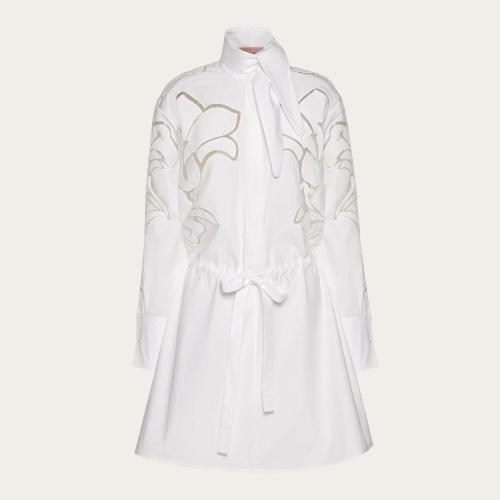  VALENTINO華倫天奴 22年秋冬 女士 連衣裙 ROBE COURTE EN POPELINE DE COTON BRODéE XB0VAZ0