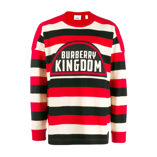 羊絨針織衫條紋多色男裝 BURBERRY/博柏利 裝飾條紋 男士針織衫/毛衣瑕疵特賣（陳列痕跡，不影響使用）