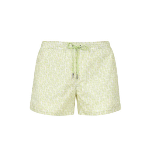 FENDI/芬迪 22年春夏新款 男士綠色尼龍微型老花圖案游泳短褲FXB077AH3WF1GW6