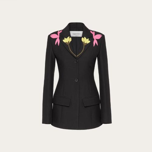  VALENTINO華倫天奴 22年秋冬 女士 夾克 BLAZER EN CREPE COUTURE BRODé XB3CE2Q71CFK92