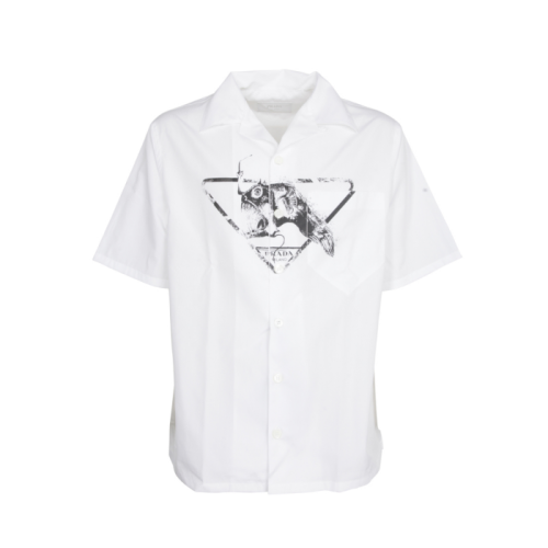 PRADA/普拉達(dá) 翻領(lǐng)短袖T恤襯衫  UCS33910I0