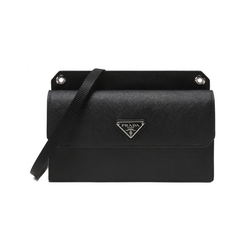 PRADA/普拉達(dá) 男士皮革單肩斜挎包手機包 2ZH107 053
