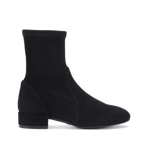 Stuart Weitzman/斯圖爾特韋茨曼 女士絨面材質粗跟靴子短靴 ODETTA 25