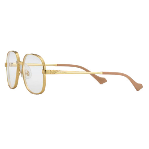 GUCCI/古馳 男士圓形太陽鏡質(zhì)感金色金屬框淺黃色眼鏡632694I33308074