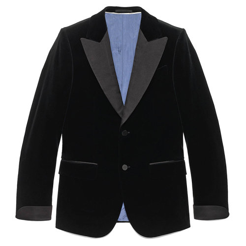 GUCCI/古馳 男士黑色天鵝絨西裝外套575454Z495F1000