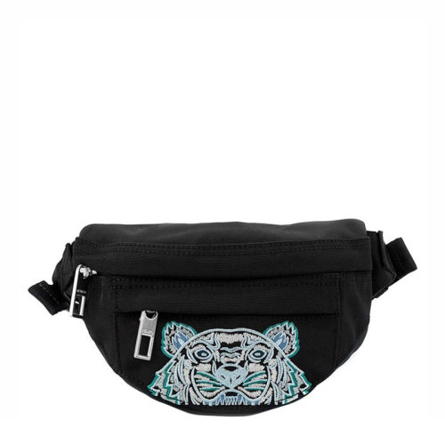 KENZO/高田賢三 凱卓男包 男士 黑色虎頭印花時(shí)尚腰包 FA65SF307F20.99F