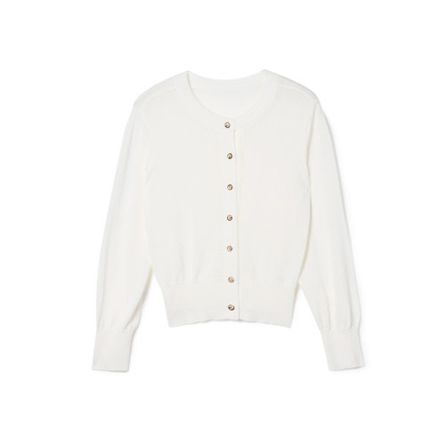 GeleiStory/GeleiStory  春夏新款通勤圓領日系淑女針織薄款氣質(zhì)毛衣開衫上衣  女裝＞女士襯衫＞女士長袖襯衫