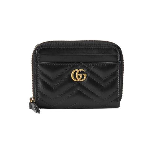  GUCCI古馳 22年秋冬 女士 GG Marmont系列絎縫拉鏈卡片夾 671772 DTDHT 1000