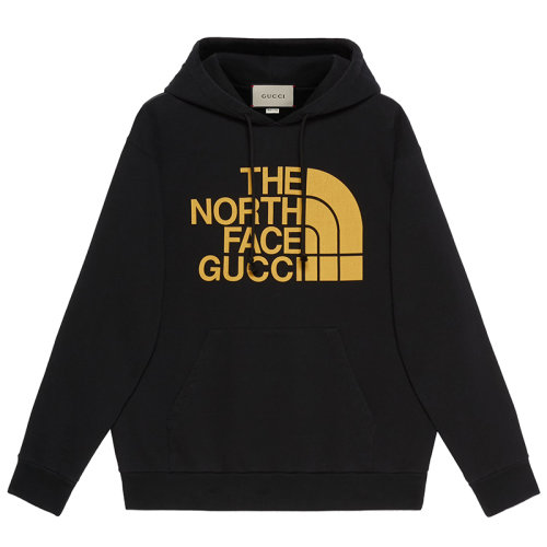 GUCCI/古馳      The North Face聯(lián)名系列 男士黑色織帶印花棉質(zhì)衛(wèi)衣651724XJDCM1131