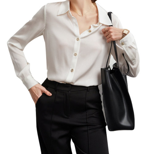 GeleiStory/GeleiStory  春夏新款職業(yè)西裝內(nèi)搭長袖桑蠶絲上衣春   女裝＞女士襯衫＞女士長袖襯衫