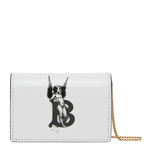 BURBERRY/博柏利 天使印花小牛皮卡片夾（含可拆式背帶）80247381