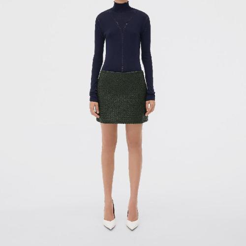  BV葆蝶家 22年秋冬 女士 半身裙 jupe en cuir intrecciato contrecolle 713527V2B902275