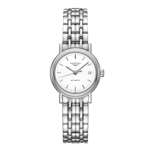 LONGINES/浪琴 時尚系列 自動機械精鋼白盤鋼鏈女表25.5毫米L4.321.4.12.6