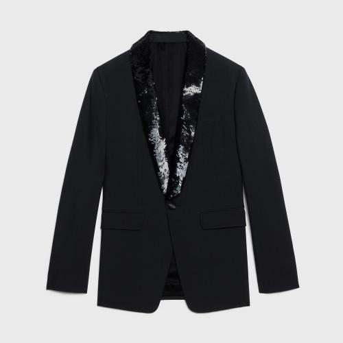  CELINE賽琳思琳 22年秋冬 女士 西服外套 TOM斜紋羊毛馬海毛外套 2V64G125M.38NO