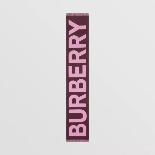 BURBERRY 22年秋冬 女士 徽標(biāo)羊毛提花圍巾 80613651