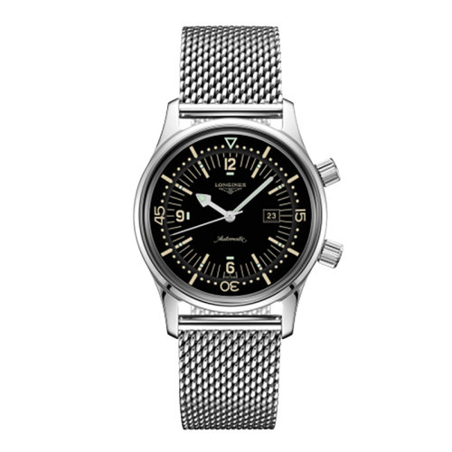 LONGINES/浪琴 經(jīng)典復(fù)刻系列 自動(dòng)機(jī)械表黑盤(pán)鋼鏈女表36毫米L3.374.4.50.6