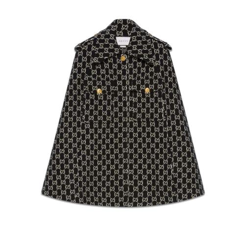  GUCCI古馳 22年秋冬 女士 GG提花毛氈羊毛斗篷 650533 XKBR8 1080