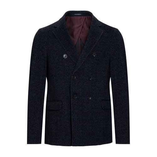 Emporio Armani 男士 藍黑拼色 休閑西裝夾克  91G94S-91S44-921