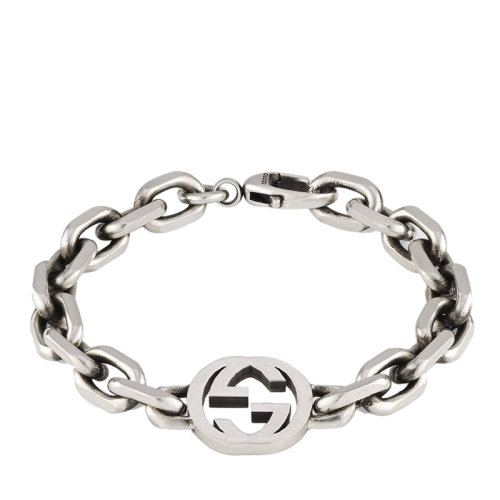 GUCCI/古馳  925銀大號GG細(xì)節(jié)手鏈627068J84000728