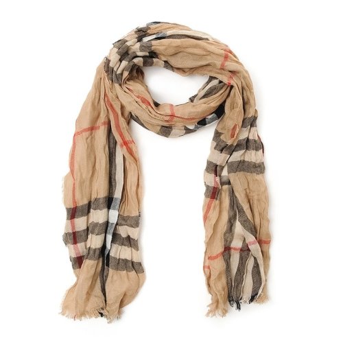BURBERRY/博柏利 男女同款 中性HERITAGE褶皺格紋羊絨圍巾圍脖 3924752