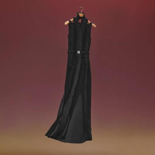  HERMES愛(ài)馬仕 22年秋冬 女士 連衣裙 Robe longue plissee H2H0521DC0234