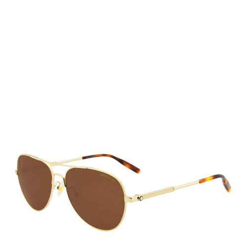 白敬亭明星同款 MontBlanc/萬(wàn)寶龍 飛行員 蛤蟆鏡 小框 合金 輕質(zhì) 全框 男士 太陽(yáng)鏡 2色可選 墨鏡 眼鏡 MB0027S 60mm MontBlanc 萬(wàn)寶龍