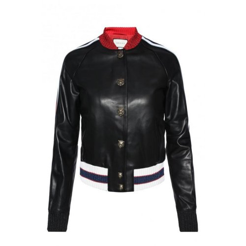  GUCCI/古馳 女士黑色羊皮革夾克 479068 XG474 1082 PLFSX