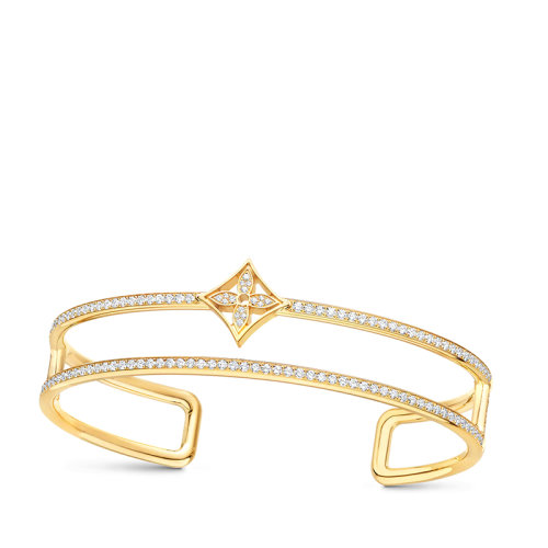 Louis Vuitton/路易威登 BLOSSOM系列 經(jīng)典款18k金黃金139顆鉆石花卉圖案手鐲Q95816