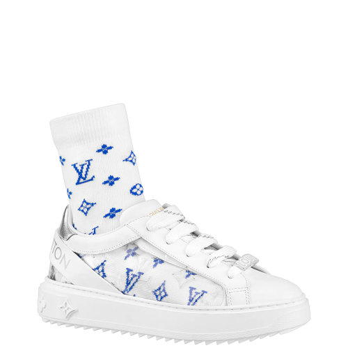 Louis Vuitton/路易威登 22年早春新款 TIME OUT系列 女士白色/銀色小牛皮透明設(shè)計(jì)運(yùn)動(dòng)鞋1A9PZC