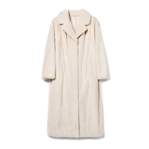 GeleiStory/GeleiStory高奢重工天鵝絨水貂皮草中長(zhǎng)款皮毛一體外套整貂皮大衣裘皮大衣女士皮草