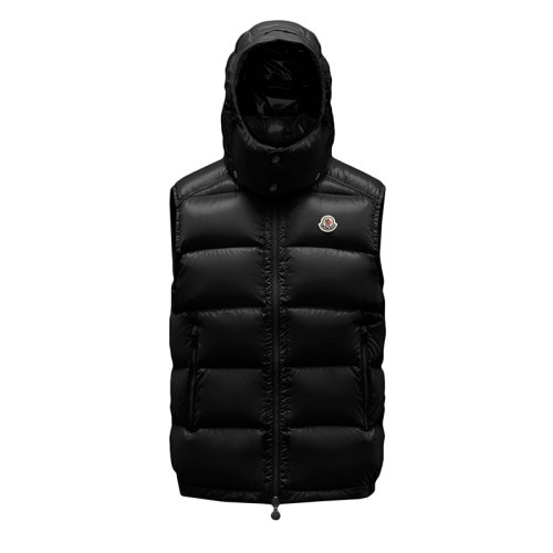 Moncler/蒙克萊 21年秋冬新款 Bormes系列 男士黑色光澤漆尼龍背心羽絨服H20911A0021668950999