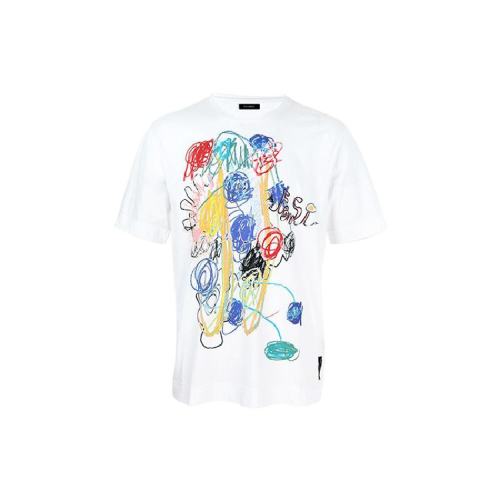  FENDI/芬迪 男士白色棉質(zhì)短袖T恤 FY0936 AH0P F0QA0 PLFSX