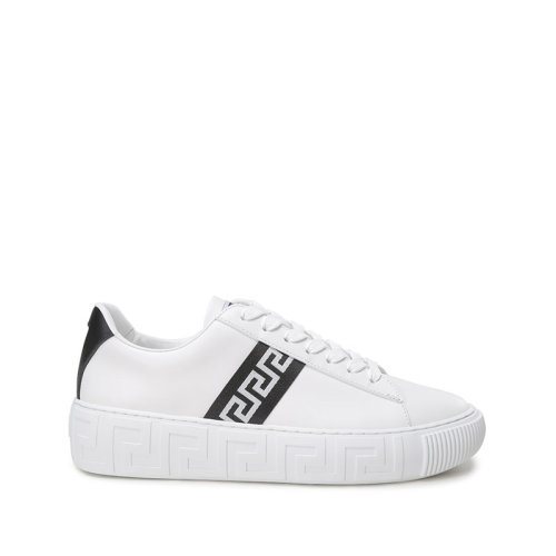 VERSACE/范思哲 男士牛皮革GRECA系帶休閑運(yùn)動(dòng)鞋板鞋小白鞋 DSU8404 1A00775