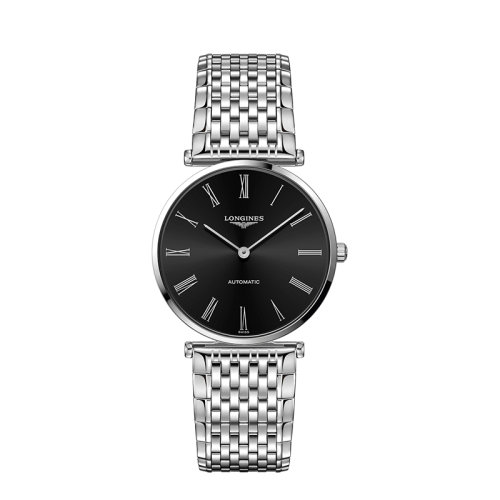 LONGINES/浪琴  嘉嵐系列新款精鋼黑色表盤自動機械男士腕表36毫米L4.908.4.51.6