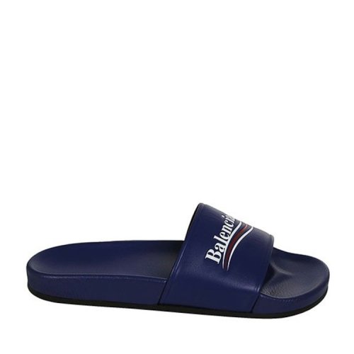 Balenciaga/巴黎世家 男士藍(lán)色橡膠經(jīng)典時尚百搭品牌印花LOGO涼拖 506351WAM004045