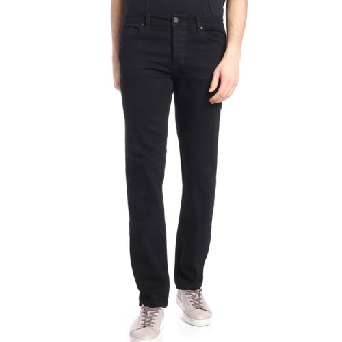 VERSACE JEANS/范思哲牛仔 男士黑色棉質(zhì)混紡滌綸背面飾有徽標(biāo)刺繡牛仔褲休閑褲長(zhǎng)褲男褲 A2GSA0S3-64121-899