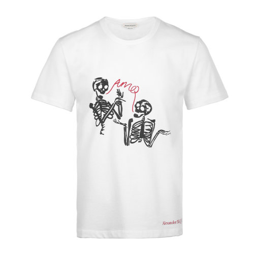 Alexander McQueen/亞歷山大麥昆22新品男士短袖T恤男士T恤682529QSZ61