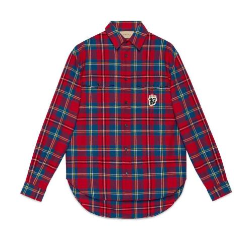  GUCCI古馳 22年秋冬 男士 Gucci臭鼬蘇格蘭格紋襯衫 720960 ZAK7U 6499