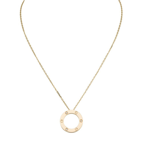 CARTIER/卡地亞 經(jīng)典LOVE18K金黃金鉆石項(xiàng)鏈 鑲嵌3顆鉆石 B7014500