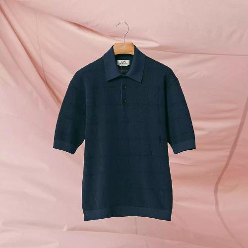  HERMES愛馬仕 22年秋冬 男士 短袖襯衫 Polo corps boxy ??H en Carreaux?? H257380HA6CME