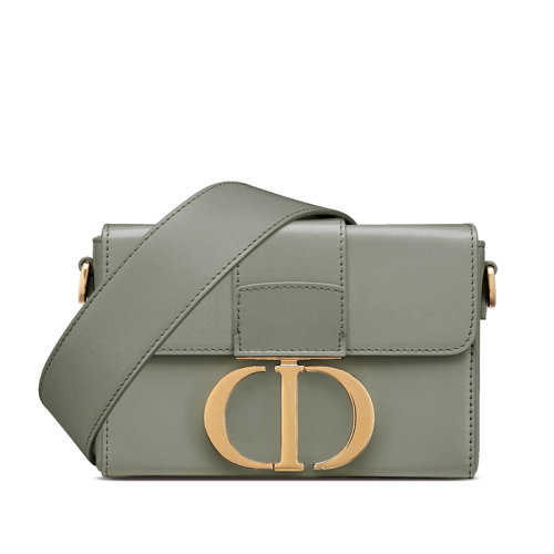 DIOR/迪奧 30 MONTAIGNE系列 巖石灰小牛皮BOX金扣斜挎單肩蒙田盒子包