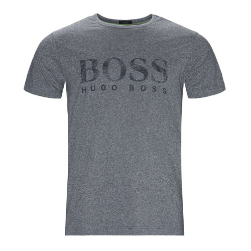 Hugo Boss 雨果博斯 男士 服裝  藍(lán)色圓領(lǐng)字母LOGO棉短袖T恤 男士短袖T恤