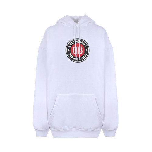 Balenciaga/巴黎世家  女裝 時(shí)尚百搭 品牌字母LOGO 連帽 女士白色棉質(zhì)衛(wèi)衣 578135TJVD79000  HKY0640