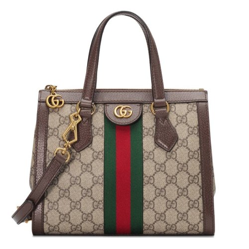 GUCCI/古馳 Ophidia新款女士小號米色帆布單肩手提包547551 K05NB 8745