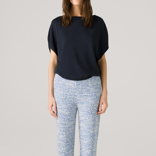 【21春夏新款】St.John/盛薔2021春季新款百搭休閑羊毛女士短袖T恤K513031