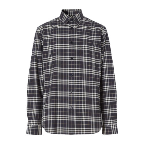 BURBERRY/博柏利 小格紋彈力棉男士長(zhǎng)袖襯衫80258451