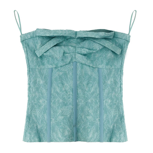 MOSCHINO/莫斯奇諾藍色女士抹胸上衣背心