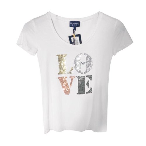 Emporio Armani/安普里奧阿瑪尼 白色女士短袖T恤（亮片款）