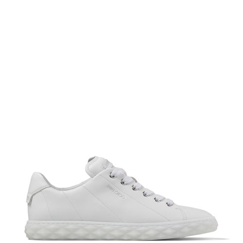 Jimmy Choo/周仰杰 22年秋冬新款 DIAMOND LIGHT系列 女士深白色納帕羊皮低幫運(yùn)動(dòng)鞋DIAMONDLIGHTFNAP-WHITE