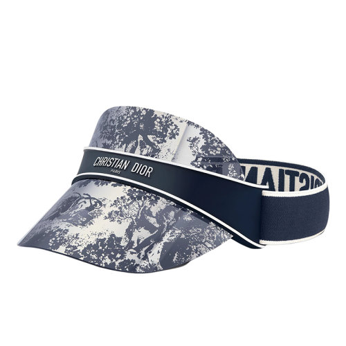 DIOR/迪奧 22年春夏新款 女士藍(lán)色飾Toile de Jouy銀色鏡面圖案遮陽帽CLUBV1UXT_31B4